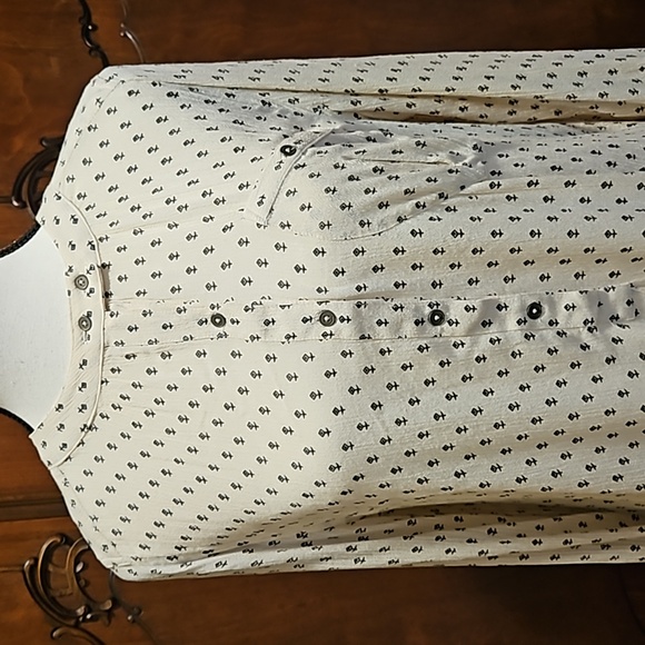 Free People | Cream Colored Tunic with Ancient Runes Pattern - Picture 6 of 9